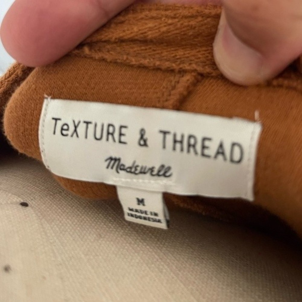 Madewell Texture & Thread Medium Terra Cotta Brown Long Slv Wrap Side Tie Top - Picture 6 of 6
